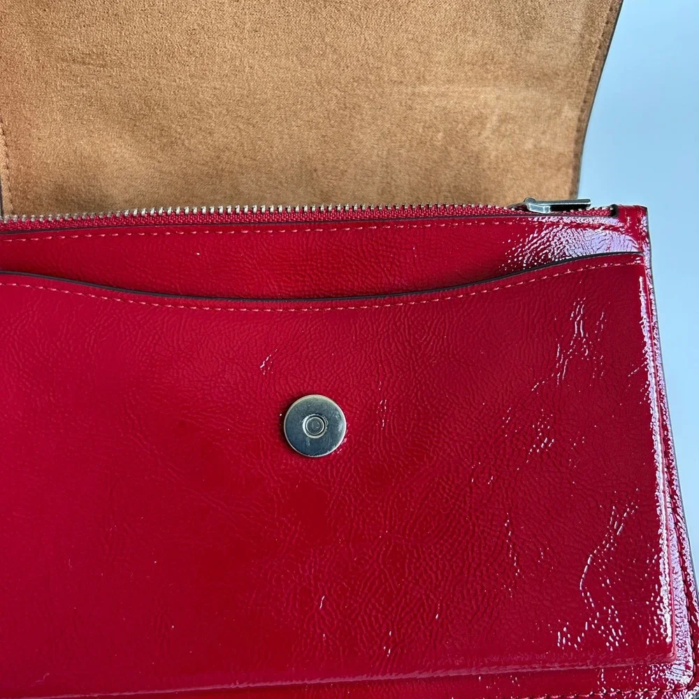 Coach Mini Klare Red Patent Leather Crossbody Bag Excellent